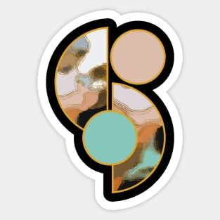 Earth tone colors vibrant bright unique minimalist neutral organic geometric boho pattern 384 Abstract Sticker